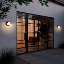 12W Outdoor Modern Round Black LED Wall Light Opal Diffuser 3000K ZLC361B