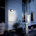 12W Outdoor Modern Round Black LED Wall Light Opal Diffuser 6500K ZLC362B
