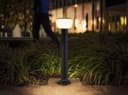 12W LED Bollard Outdoor Garden Light Stainless Steel Black Finish Warm White ZLC355BWW