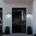 12W Outdoor Modern Square Black LED Wall Light Opal Diffuser 6500K ZLC364B