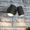 Modern 11W LED Outdoor Twin Garden Wall Light Black Warm White ZLC346B