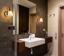 Modern Bathroom Wall Light Chrome IP44 Frosted Glass H3082 with G9 LED 5w Warm White