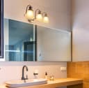 Modern 3 Bathroom Wall Light Chrome IP44 Frosted Glass H3084 With G9 LED 5w Warm White