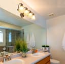 Modern 4 Bathroom Wall Light Chrome IP44 Frosted Glass H3085 With G9 LED 5w Warm White