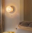 Frosted Glass Pinecone Sphere Globe Wall Light Chrome with Pull Cord H3100
