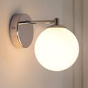 Modern Indoor Frosted Glass Globe Scone Chrome Wall Light H3097 With LED G9 Warm White