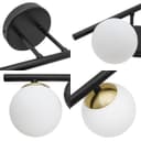 Modern Indoor Frosted Glass Globe Scone Matte Black 3 Light Wall Light H3087 With LED G9 Warm White