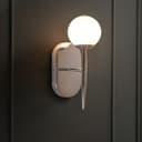 Modern Indoor Frosted Glass Globe Scone Chrome Wall Light H3078 With LED G9 Warm White