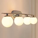 Modern Indoor 4 Frosted Glass Globe Scone Chrome Wall Light H3081 With LED G9 Warm White