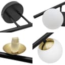 Modern Indoor Frosted Glass Globe Scone Matte Black Wall Light H3088 With LED G9 Warm White