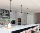 Mini Globe Modern Black Marble Ceiling Pendant Lamp Shade Brass Holder