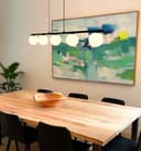 Modern Black Ceiling 5 Lights Pendant Light Glass Globe Shades Frosted Opal H3086