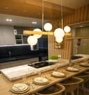 Modern Ceiling Golden Cluster Pendant Light Bar Globe Frosted Glass Lamp Shades H3089 With G9 LED