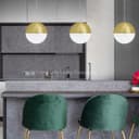 LED Ceiling Gold Glass Globe Pendant Light CCT Natural Cool Warm White H3109