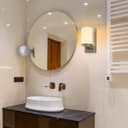 Rectangular Brushed Chrome Frosted Glass Shade Wall Light IP44 with G9 LED 5w Warm White