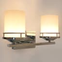 Modern Indoor Double Frosted Glass Sconce Chrome IP44 Wall Light H3101 With LED G9 Warm White