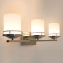 Modern Indoor 3 Frosted Glass Sconce Chrome IP44 Wall Light H3093 With LED G9 Warm White