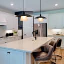 Modern Ceiling Pendant Light Black Frosted Glass H3114 