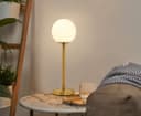 Art Deco Brass Table Lamp Frosted Globe Opaque Glass Shade H3117