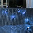 Outdoor Or Indoor Mini Lantern 20 LED String Lights IP44 Mains Powered Blue LANSL03
