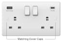 2 Gang 13amp Double Switched Socket USB C PD20W and A Quick Charge UK Plug Wall Outlet USBW3PD