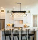 Large Vintage Black Hanging Ceiling Lantern Cage 5 Fitting Brass Pendant Light H3116