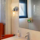 Ribbed Glass Single Wall Light Polished Chrome Slim Side IP44 H3136