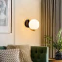 Indoor Brass Opal Globe Frosted Glass Wall Light H3138
