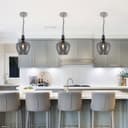 Modern Vintage Ceiling Smoked Grey Glass Pendant Lamp H3129