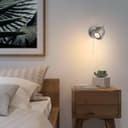 Brush Chrome Mounted Reading Wall Light Pull Switch Adjustable Head H3037
