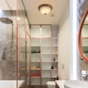 Flush Fitting Copper Ceiling Light Frosted Glass Dome Shade Metal Surround IP44 H3112