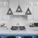 Vintage Industrial 3 Light Ceiling Pendant Lamp Mini Glass Sconce Smoked Grey Shades K403