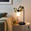 Modern Vintage Black Table Lamp Frosted Glass Shade T509