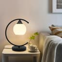 Arch Black Table Lamp Opaque Glass Globe Shade Opal Sphere T502