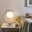 Arch Chrome Table Lamp Opaque Glass Globe Shade Opal Sphere T503