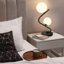 Retro Black Twin Opaque Frosted Glass Globe Table Lamp T505