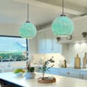 Vintage Ceiling Crackle Blue Mosaic Globe Glass Pendant Light K419