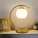 Arch Brass Table Lamp Opaque Glass Globe Shade Opal Sphere T515