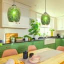 Vintage Ceiling Crackle Green Mosaic Glass Pendant Light K424