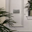 Light Switch 6 Gang 2 Way Polished Brushed Chrome Wall Switch Screwless Finish N310DME
