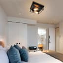 Industrial Black Ceiling Light Square 2 Light Box Lantern Flush Mounted K438