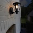 Outdoor Upward Wall Light Black Lantern Clear Diffuser IP44 ZLC380