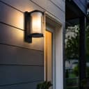 Outdoor Black Cylindrical Wall Light Lantern Glass Lamp Shade Frosted Diffuser ZLC379 with 4w LED Warm