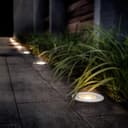 1w LED Recessed Outdoor Ground Light Round Warm White Brushed Chrome Walkover Uplighter GL06WW