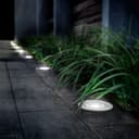 1w LED Recessed Outdoor Ground Light Round Cool White Brushed Chrome Walkover Uplighter GL07CW