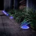 1w LED Recessed Outdoor Ground Light Round Blue Brushed Chrome Walkover Uplighter GL08B
