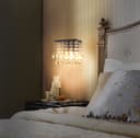 Modern Polished Chrome Indoor Wall Light Chandelier Crystal Droplets Twin G9 Lamp 