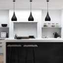Modern Teardrop Pendant Ceiling Light Black Shade Contemporary Hanging Lamp 