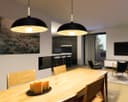 Modern Black Pendant Light Shade Dome Metal Wooden Nordic Kitchen Island Ceiling Lights 