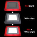 6w + 3w Square LED Ceiling Light Recessed Panel Dual Colour Cool White/Red